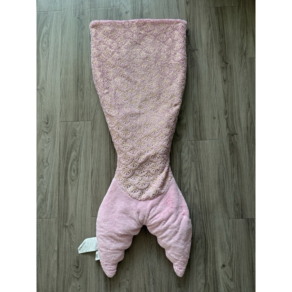 Bella Lux Plush Mermaid Tail Blanket Pink And Gold